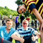 Sheffield Parkour members relaxing at an outdoor community event